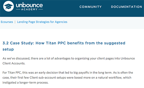 See How Titan Was Featured In An Unbounce Academy Workshop